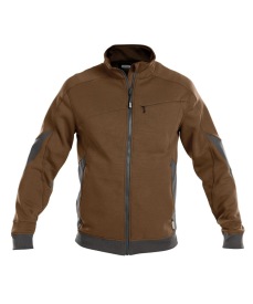 Velox Sweater full zip Kleur LEEMBRUIN/ANTRACIETGRIJS