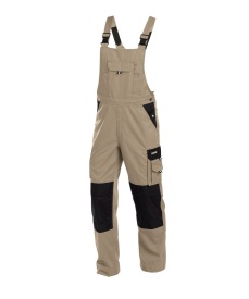Versailles 245gr Tweekleurige bretelbroek met knie Kleur BEIGE/ZWART