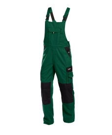 Versailles 245gr Tweekleurige bretelbroek met knie Kleur FLESSENGROEN/ZWART