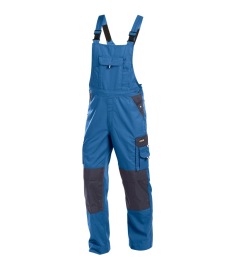 Versailles 245gr Tweekleurige bretelbroek met knie Kleur KORENBLAUW/MARINEBLAUW