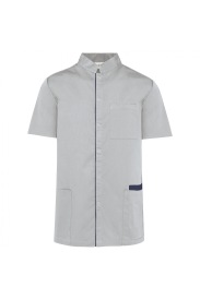 Men’s polycotton smock with press studs Kleur GREY