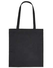 Tote bag Cotton Bag Long Handles Kleur BLACK