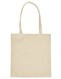 Tote bag Cotton Bag Long Handles Kleur NATURAL