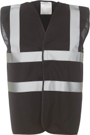 Signalisatievest met 2 Banden &amp; Bretels Kleur BLACK