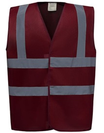 Hi-Vis vest Yoko 2 Bands & Braces Waistcoat Kleur MAROON
