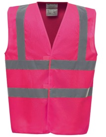 Hi-Vis vest Yoko 2 Bands & Braces Waistcoat Kleur PINK