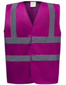 Hi-Vis vest Yoko 2 Bands & Braces Waistcoat Kleur RASPBERRY