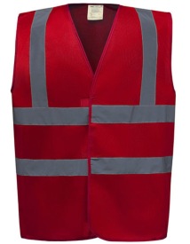 Hi-Vis vest Yoko 2 Bands & Braces Waistcoat Kleur RED