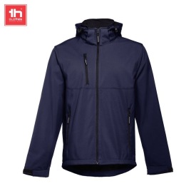 Heren softshell met afneembare capuchon  zagreb ki Kleur marine blauw