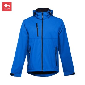 Heren softshell met afneembare capuchon  zagreb ki Kleur konings blauw