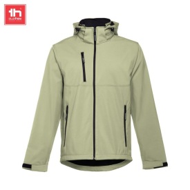 Heren softshell met afneembare capuchon  zagreb ki Kleur pastel lime