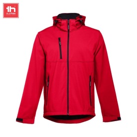 Heren softshell met afneembare capuchon  zagreb ki Kleur ROOD