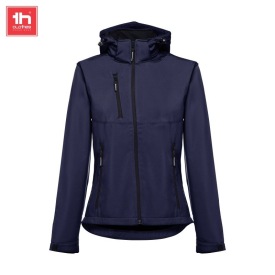 Dames softshell met afneembare capuchon  zagreb wo Kleur marine blauw