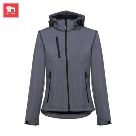 Dames softshell met afneembare capuchon  zagreb wo Kleur GRIJS