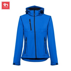 Dames softshell met afneembare capuchon  zagreb wo Kleur konings blauw