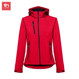 Dames softshell met afneembare capuchon  zagreb wo Kleur ROOD
