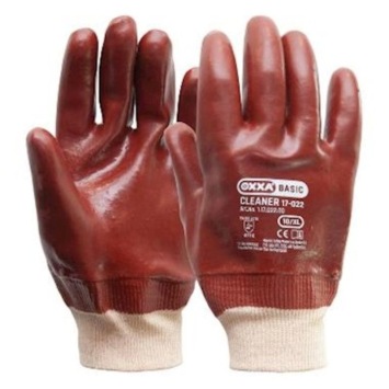HANDSCHOENEN OXXA  PVC ROOD TRICOT + GESL. RUG