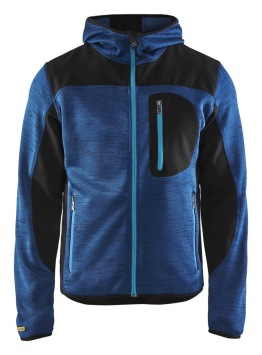 Gebreid vest met softshell blaklader
