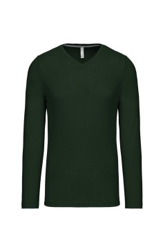 Long-sleeved V-neck T-shirt K358