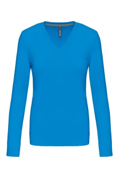 Long-sleeved V-neck T-shirt K382