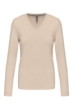 Long-sleeved V-neck T-shirt K382