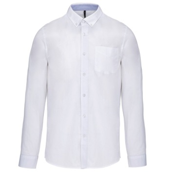 Long-sleeved washed cotton poplin shirt K517