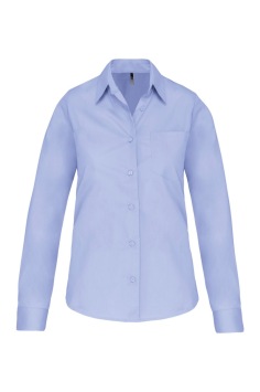 Ladies' long-sleeved cotton poplin shirt K542