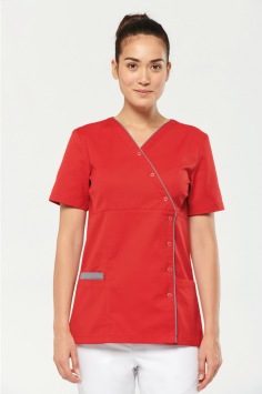 Ladies’ polycotton smock with press studs
